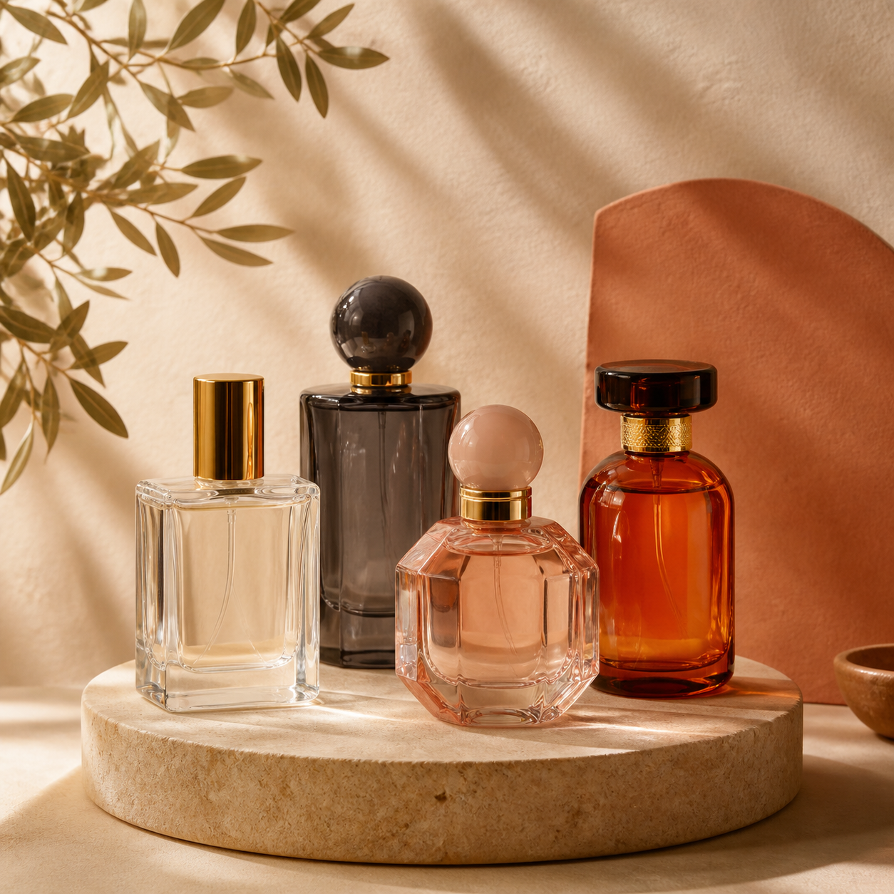 Composição com vários perfumes